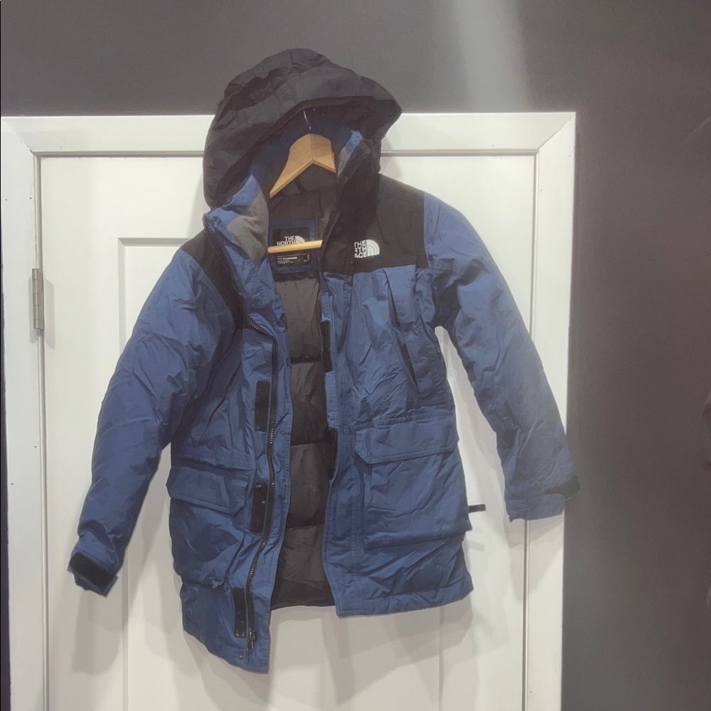 The North Face Blue and Black Insulated 550 Parka